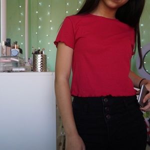 Red crop top